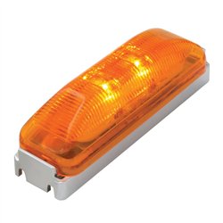 GG76390 - MEDIUM RECTANGULAR AMBER 2-LED MARKER LIGHT W/CR. BRACKET