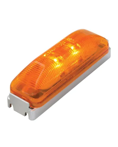 GG76390 - MEDIUM RECTANGULAR AMBER 2-LED MARKER LIGHT W/CR. BRACKET