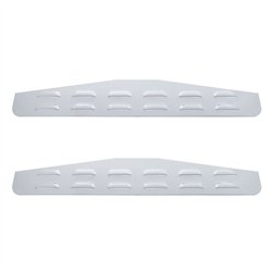 UP10410P-4" X 24" Chrome Louvered Bottom Mud Flap Plate - Welded Stud (Card of 2)