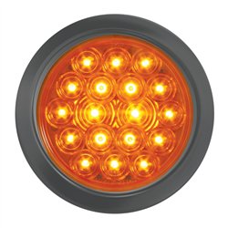 GG76455 - 4" FLEET AMBER/AMBER 18 LED LIGHT W/ GROMMET & PIGTAIL
