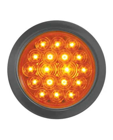 GG76455 - 4" FLEET AMBER/AMBER 18 LED LIGHT W/ GROMMET & PIGTAIL