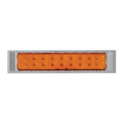 GG76485 - 10"L SPYDER AMBER/AMBER 18-LED LIGHT BAR W/CR. PL BEZEL 2 ROW