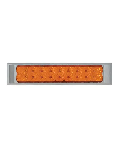 GG76485 - 10"L SPYDER AMBER/AMBER 18-LED LIGHT BAR W/CR. PL BEZEL 2 ROW