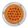 GG76490 - 4" PEARL AMBER LED STROBE LIGHT W/S.S. RIM & PIGTAIL