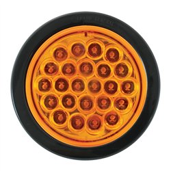 GG76500 - 4" PEARL AMBER LED STROBE LIGHT W/GROMMET & PIGTAIL