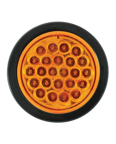 GG76500 - 4" PEARL AMBER LED STROBE LIGHT W/GROMMET & PIGTAIL