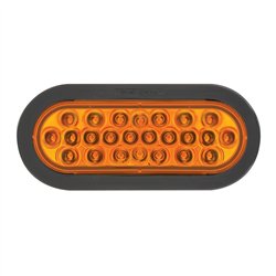 GG76520 - OVAL PEARL AMBER LED STROBE LIGHT W/GROMMET & PIGTAIL