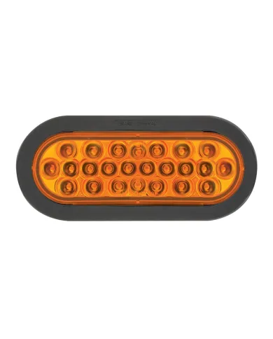 GG76520 - OVAL PEARL AMBER LED STROBE LIGHT W/GROMMET & PIGTAIL
