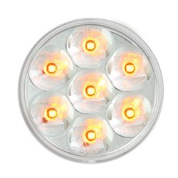 GG76546 - 2" LOW PROFILE PEARL AMBER/ CLEAR 7 LED DUAL/3WIRES LIGHT