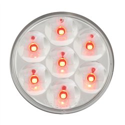 GG76548 - 2" LOW PROFILE PEARL RED/ CLEAR 7 LED DUAL/3WIRES LIGHT