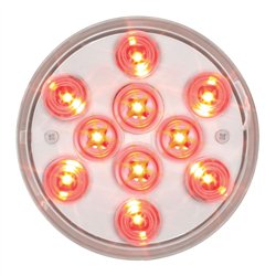 GG76843 - 4" MEGA 10 PLUS RED/CLEAR 10 LED LIGHT
