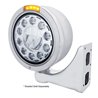 UP31566-Stainless Bullet Half Moon Headlight 11 LED Bulb & LED Signal - Amber Lens