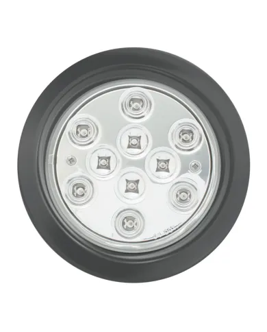 GG76847 - 4" MEGA 10 PLUS RED/CLEAR LED W/ GROMMET & PIGTAIL