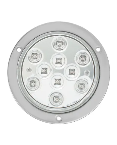 GG76853 - 4" MEGA 10 PLUS RED /CLR LED W/ S.S. FLANGE MOUNT & PIGTAIL