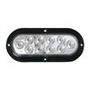 GG76873 - OVAL MEGA 10 PLUS RED/CLEAR LED W/ BLACK FLANGE & 3 WIRES