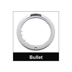 UP31566-Stainless Bullet Half Moon Headlight 11 LED Bulb & LED Signal - Amber Lens