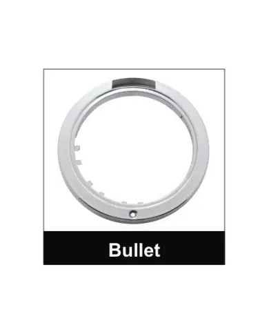 UP31566-Stainless Bullet Half Moon Headlight 11 LED Bulb & LED Signal - Amber Lens