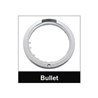 UP31566-Stainless Bullet Half Moon Headlight 11 LED Bulb & LED Signal - Amber Lens