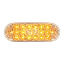 GG77051 - OVAL LOW PROFILE SPYDER AMBER/ CLEAR 20-LED LIGHT W/PLUG