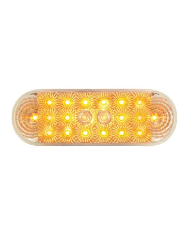GG77051 - OVAL LOW PROFILE SPYDER AMBER/ CLEAR 20-LED LIGHT W/PLUG
