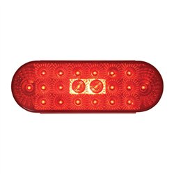 GG77053 - OVAL LOW PROFILE SPYDER RED/ RED 20-LED LIGHT W/PLUG