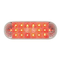 GG77054 - OVAL LOW PROFILE SPYDER RED/ CLEAR 20-LED LIGHT W/PLUG