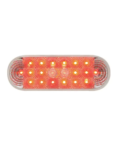 GG77054 - OVAL LOW PROFILE SPYDER RED/ CLEAR 20-LED LIGHT W/PLUG