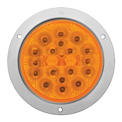 GG77060 - 4" LOW PROFILE SPYDER AMBER/ AMBER LED W/S.S. RIM & PIGTAIL