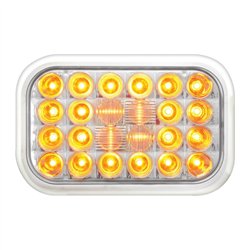 GG77181 - RECT. PEARL AMBER 24 LED LIGHT CLEAR LENS