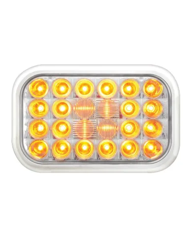 GG77181 - RECT. PEARL AMBER 24 LED LIGHT CLEAR LENS