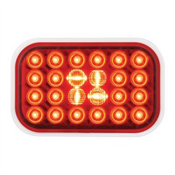 GG77182 - RECT. PEARL RED 24 LED LIGHT RED LENS
