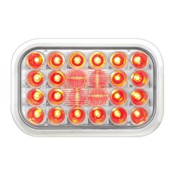 GG77183 - RECT. PEARL RED 24 LED LIGHT CLEAR LENS