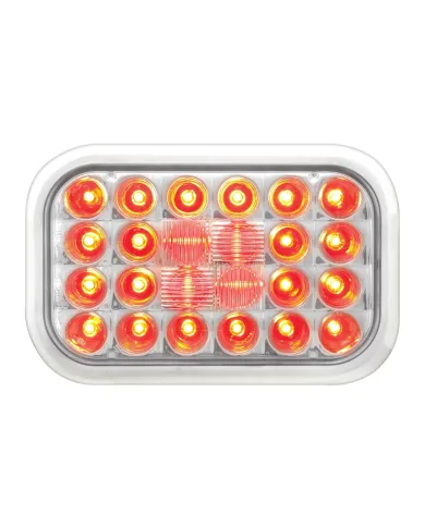 GG77183 - RECT. PEARL RED 24 LED LIGHT CLEAR LENS