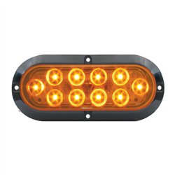 GG77430 - OVAL MEGA10 AMBER/AMBER LED W/ BLACK FLANGE & 3 WIRES