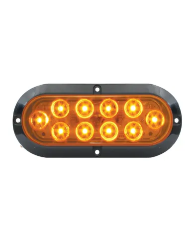 GG77430 - OVAL MEGA10 AMBER/AMBER LED W/ BLACK FLANGE & 3 WIRES