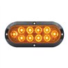 GG77430 - OVAL MEGA10 AMBER/AMBER LED W/ BLACK FLANGE & 3 WIRES