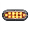 GG77431 - OVAL MEGA10 AMBER/CLEAR LED W/ BLACK FLANGE & 3 WIRES