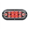 GG77433 - OVAL MEGA10 RED/CLEAR LED W/ BLACK FLANGE & 3 WIRES