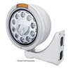 UP31568-Stainless Bullet Half Moon Headlight 11 LED Bulb & Dual Mode LED Signal - Amber Lens