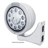 UP31569-Stainless Bullet Half Moon Headlight 11 LED Bulb & Dual Mode LED Signal - Clear Lens