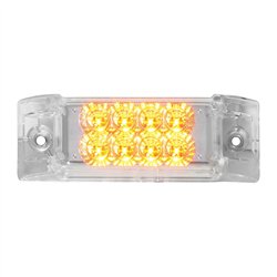 GG77661 - RECT. SPYDER AMBER/CLEAR 8-LED MARKER SEALED LIGHT