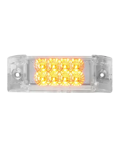 GG77661 - RECT. SPYDER AMBER/CLEAR 8-LED MARKER SEALED LIGHT