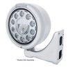 UP31573-Stainless Classic Half Moon Headlight 11 LED Bulb & Dual Mode LED Signal-Clear Lens