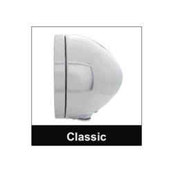 UP31574-Stainless Bullet Classic Headlight 11 LED Bulb With LED Signal - Amber Lens