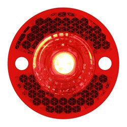 GG81782 - 1-1/8" MINI RED/RED 1 LED MARKER LIGHT W/ REFLECTOR LENS