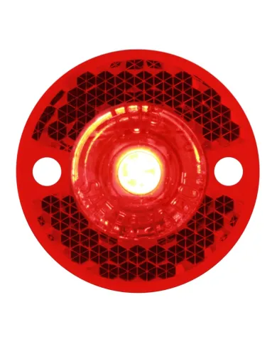 GG81782 - 1-1/8" MINI RED/RED 1 LED MARKER LIGHT W/ REFLECTOR LENS