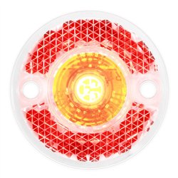 GG81783 - 1-1/8" MINI RED/CLEAR 1 LED MARKER LIGHT W/ REFLECTOR LENS