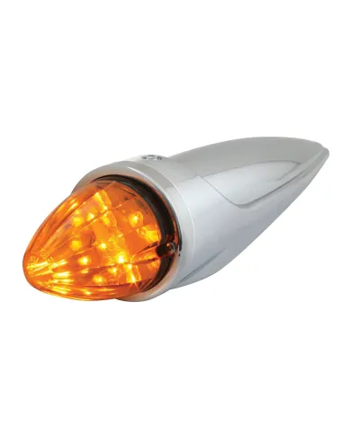 GG81980 - CR. PL. AMBER/AMBER 19-LED CAB MARKER LIGHT W/S.S. BEZEL