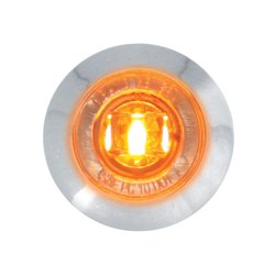 GG87061 - 1" MINI AMBER/CLEAR 1 LED LIGHT W/CR. PLASTIC BEZEL