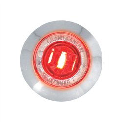 GG87063 - 1" MINI RED/CLEAR 1 LED LIGHT W/CR. PLASTIC BEZEL